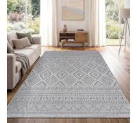 Paco Home Tapis Intérieur & Extérieur Balcon Terrasse Cuisine Motif Ethnique Boho Moderne, Dimension:80x250 cm, Couleur:Anthracite