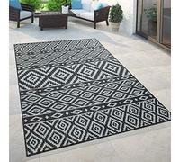 Paco Home Tapis Intérieur & Extérieur Balcon Terrasse Oriental Design Scandi Motif Cercles, Dimension:80x150 cm, Couleur:Noir 2