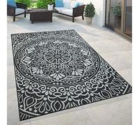 Paco Home Tapis Intérieur Extérieur Balcon Terrasse Tapis Vintage Motif Oriental Ornements, Dimension:120x170 cm, Couleur:Noir