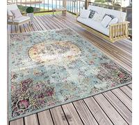 Paco Home Tapis Intérieur Extérieur Orient Turquoise Rose Jaune, Dimension:120x170 cm