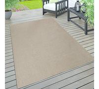 Paco Home Tapis Intérieur & Extérieur Terrasse Et Balcon Monochrome Structuré, Dimension:120x160 cm, Couleur:Beige