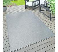 Paco Home Tapis Intérieur & Extérieur Terrasse Et Balcon Monochrome Structuré, Dimension:120x160 cm, Couleur:Gris