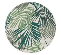Paco Home Tapis Intérieur & Extérieur Tissage À Plat Jungle Découpé Design Palmiers Floral Vert, Dimension:200 cm Rond