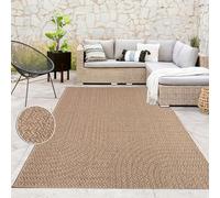 Paco Home Tapis Look Jute Indoor-Outdoor - Naturel & Noir, Robuste & Élégant, Idéal pour Terrasse & Salon, Dimension:120x170 cm, Couleur:Beige 5