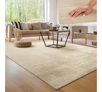 Paco Home Tapis Moderne Doux Salon À Poils Courts Lavable Fluffy Uni Effet Fourrure Intemporel Élégant Antidérapant Facile À Entretenir, Dimension:200x280 cm, Couleur:Beige 2