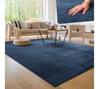 Paco Home Tapis Moderne Doux Salon À Poils Courts Lavable Fluffy Uni Effet Fourrure Intemporel Élégant Antidérapant Facile À Entretenir, Dimension:200x280 cm, Couleur:Bleu Marine