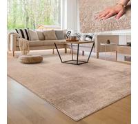 Paco Home Tapis Moderne Doux Salon À Poils Courts Lavable Fluffy Uni Effet Fourrure Intemporel Élégant Antidérapant Facile À Entretenir, Dimension:160x220 cm, Couleur:Beige