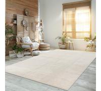 Paco Home Tapis Moderne Doux Salon À Poils Courts Lavable Fluffy Uni Effet Fourrure Intemporel Élégant Antidérapant Facile À Entretenir, Dimension:140x200 cm, Couleur:Crème 4
