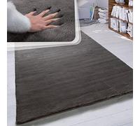 Paco Home Tapis Poils Longs Salon Fausse Fourrure Très Douce Uni en Diff. Coloris Et Tailles, Dimension:140x200 cm, Couleur:Gris Foncé
