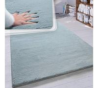 Paco Home Tapis Poils Longs Salon Fausse Fourrure Très Douce Uni en Diff. Coloris Et Tailles, Dimension:140x200 cm, Couleur:Turquoise