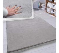 Paco Home Tapis Poils Longs Salon Fausse Fourrure Très Douce Uni en Diff. Coloris Et Tailles, Dimension:80x300 cm, Couleur:Gris