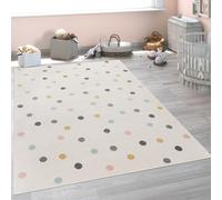 Paco Home Tapis pour Enfant Chambre d'enfant Fille Garçon Différents Motifs Et Tailles, Dimension:120 cm Rond, Couleur:Gris Beige