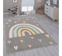 Paco Home Tapis pour Enfant Chambre d'enfant Fille Garçon Différents Motifs Et Tailles, Dimension:133 cm carré, Couleur:Gris 3