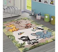 Paco Home Tapis pour Enfant Jungle Animaux Beige Crème, Dimension:160x230 cm