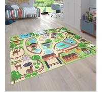 Tapis pour enfants, tapis de jeu pour chambres d'enfants, zoo avec tigre, ours, lion, coloré [140x200 cm]