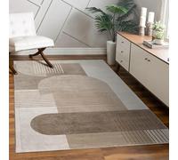 Paco Home Tapis Salon Chambre À Coucher Motif Géométrique Moderne Motif Arc Aspect Abstrait Lignes Crème Beige, Dimension:240x340 cm