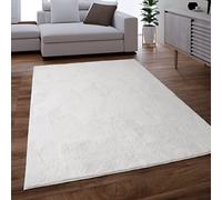 Paco Home Tapis Salon Chambre Adulte Poil Long Shaggy Lavable en Machine Moelleux Pelucheux Blanc, Dimension:140x200 cm