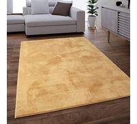Paco Home Tapis Salon Chambre Adulte Poil Long Shaggy Lavable en Machine Moelleux Pelucheux Jaune, Dimension:60x90 cm