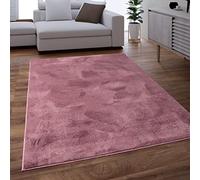 Paco Home Tapis Salon Chambre Adulte Poil Long Shaggy Lavable en Machine Moelleux Pelucheux Rosa_Rose Mauve, Dimension:80 cm Rond