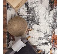 Paco Home Tapis Salon Chambre Adulte Poil Long Shaggy Motif Abstrait 3D Vintage, Dimension:140x200 cm, Couleur:Multicolore 2