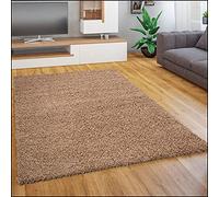 Paco Home Tapis Salon Chambre Adulte Poil Long Shaggy Pelucheux Uni Moderne Moelleux, Dimension:190x280 cm, Couleur:Beige