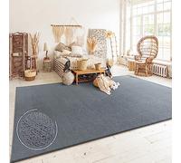 Paco Home Tapis Salon Chambre Adulte Poils Ras Boho Motif Scandinave Uni, Dimension:200x280 cm, Couleur:Anthracite