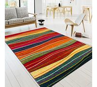 Paco Home Tapis Salon Chambre Adulte Poils Ras Moderne Vintage Motif Abstrait Multicolore, Dimension:240x330 cm, Couleur:Multicolore 3