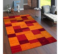 Paco Home Tapis Salon Chambre Adulte Poils Ras Motif Ethnique Motif Geometrique Tissé A La Main, Dimension:120x170 cm, Couleur:Terracotta