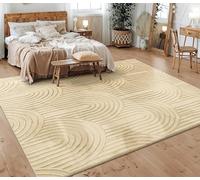 Paco Home Tapis Salon Chambre Adulte Poils Ras Motif Scandinave Motif Boho Motif Geometrique, Dimension:120x160 cm, Couleur:Beige 4