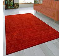 Paco Home Tapis Salon Chambre Adulte Poils Ras Naturel Uni Tissé A La Main Moderne Gabbeh, Dimension:80x150 cm, Couleur:Terracotta
