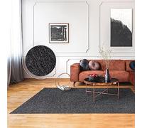 Paco Home Tapis Salon Chambre Adulte Poils Ras Uni Moelleux Lavable en Machine, Dimension:120x160 cm, Couleur:Anthracite