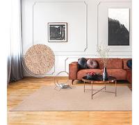 Paco Home Tapis Salon Chambre Adulte Poils Ras Uni Moelleux Lavable en Machine, Dimension:120x160 cm, Couleur:Beige