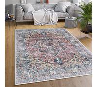 Paco Home Tapis Salon Chambre Adulte Tissage Plat Moderne Oriental Motif Marocain Ornements Vintage Lavable en Machine, Dimension:60x100 cm, Couleur:Multicolore 2