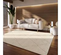 Paco Home Tapis Salon Chambre Look berbère Design scandinave Unicolore Motif Abstrait 3D Moderne Haute densité de Poils, Dimension:200x290 cm