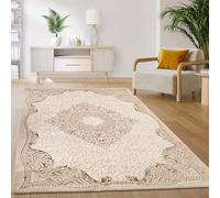 Paco Home Tapis Salon Chambre Vintage Oriental Motif Ornemental Oriental Beige Clair Beige 200x280 cm
