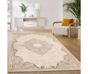 Paco Home Tapis Salon Chambre Vintage Oriental Abstrait Motif Moderne Beige, Dimension:200x280 cm