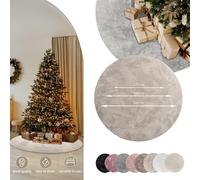 Paco Home Tapis Salon Fausses Fourrures Doux Lavable Moderne Élégant Facile À Entretenir Effet Fourrure Uni Brillant Douillet À Poils Courts, Dimension:100 cm Rond, Couleur:Blanc