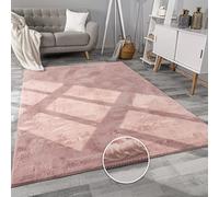 Paco Home Tapis Salon Fausses Fourrures Doux Lavable Moderne Élégant Facile À Entretenir Effet Fourrure Uni Brillant Douillet À Poils Courts, Dimension:80x300 cm, Couleur:Pink
