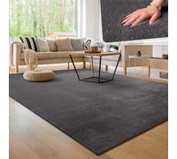 Paco Home Tapis Salon Moelleux Ultra Doux à Poils Courts - Antidérapant, Lavable, Confort Idéal pour Salon et Chambre, Dimension:160x220 cm, Couleur:Anthracite