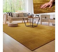 Paco Home Tapis Salon Moelleux Ultra Doux à Poils Courts - Antidérapant, Lavable, Confort Idéal pour Salon et Chambre, Dimension:160x220 cm, Couleur:Jaune