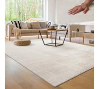 Paco Home Tapis Salon Moelleux Ultra Doux à Poils Courts - Antidérapant, Lavable, Confort Idéal pour Salon et Chambre, Couleur:Crème 4, Dimension:140x200 cm