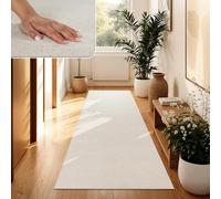 Paco Home Tapis Salon Moelleux Ultra Doux à Poils Courts - Antidérapant, Lavable, Confort Idéal pour Salon et Chambre, Couleur:Crème 4, Dimension:80x300 cm