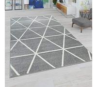 Paco Home Tapis Salon Pastel Moderne Scandinave Losanges, Dimension:60x100 cm, Couleur:Gris