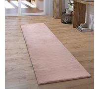 Paco Home Tapis Salon Poil Long Tapis Couloir Chambre Tapis Shaggy Poil Long Moelleux Fausse Fourrure Tapis Moderne Monochrome, Dimension:60x90 cm, Couleur:Pink