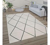 Paco Home Tapis Salon Scandinave Motif Diamant Moderne Blanc Différents Designs Tailles, Dimension:80x150 cm, Couleur:Blanc 2