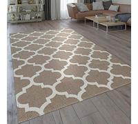 Paco Home Tapis Tissage À Plat Moderne Motif Tissé Orient Design Marocain en Beige, Dimension:80x150 cm