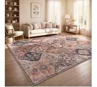 Paco Home Tapis De Salon Vintage Poil Court Style Boho Lavable Antiderapant Entretien Facile Design Retro Moderne, Couleur:Beige 1, Dimension:240x340 cm