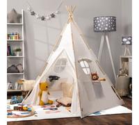 Paco Home Tente pour Enfants Tipi Chambre d'enfant Chambre De Jeu Intérieur Robuste Wigwam Différents Motifs, Couleur:Blanc, Sets:sans Accessoires