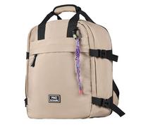 PACO MARTINEZ Sac à Dos de Voyage Extensible 18-27 litres, Bagage Cabine avec Compartiments Spacieux et Multiples Poches, Port USB, Dos Rembourré et Respirant, Couleur Beige