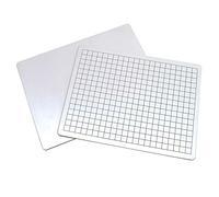 Pacon® Lot de 10 tableaux blancs mathématiques double face, grille de 1,27 cm, uni